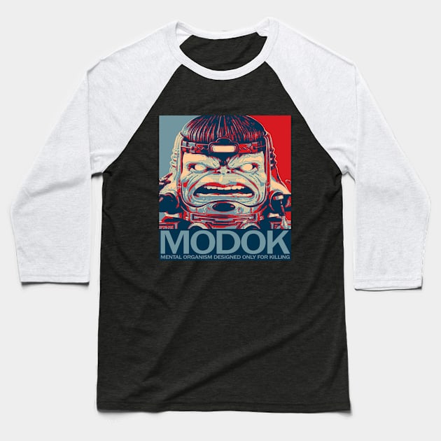 MODOK (Shepard Fairey) Baseball T-Shirt by SamuRonX